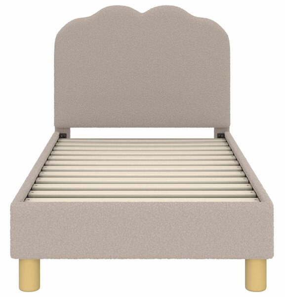 VidaXL Gyerekágy keret fejtámlával Világosszürke 70 x 140 cm Bouclé
