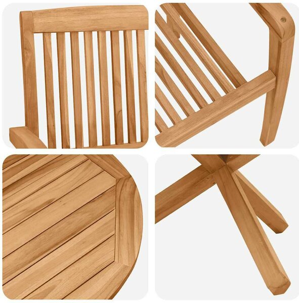Kert étkező szett 3 pcs Barna Tömör akácfa