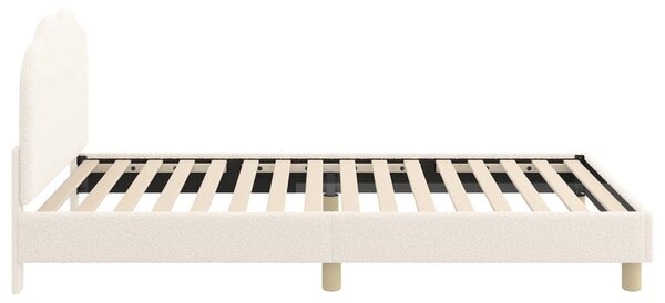 VidaXL Gyerekágy kerettel fejtámlával Krémszínű 80 x 200 cm Bouclé