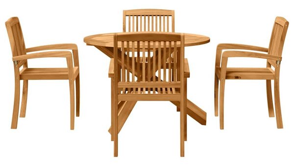 Kert étkező szett 3 pcs Barna Tömör akácfa