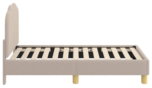 VidaXL Gyerekágy keret fejtámlával Világosszürke 70 x 140 cm Bouclé
