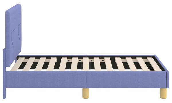 VidaXL Gyerekágy keret fejtámlával Farmerkék 70 x 140 cm szövet