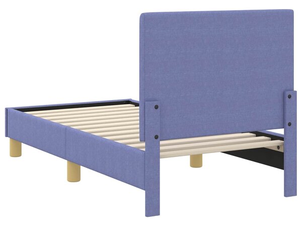 VidaXL Gyerekágy keret fejtámlával Farmerkék 70 x 140 cm szövet