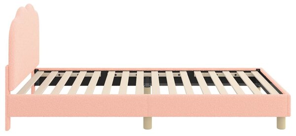 VidaXL Gyerekágy kerettel fejtámlával Rózsaszín 90 x 190 cm Bouclé