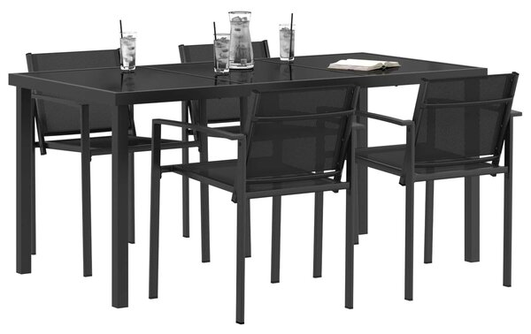 VidaXL Kültéri Bútor Szett 5 pcs Fekete és Antracit 160 x 80 x 73 cm