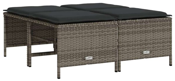 VidaXL Polyrattan Kerti Ülőgarnitúra - 5 részes - Szürke