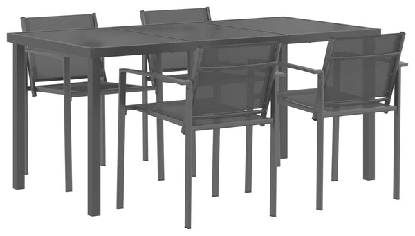 VidaXL Kültéri Bútor Szett 5 pcs Fekete és Antracit 160 x 80 x 73 cm