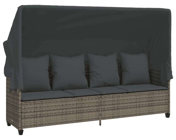 VidaXL Polyrattan Kerti Ülőgarnitúra - 5 részes - Szürke