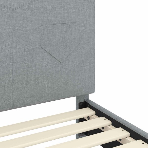 VidaXL Gyerekágy keret fejtámlával Világosszürke 70 x 140 cm szövet