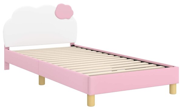VidaXL Gyerekágy kerettel fejtámlával Rózsaszín 90 x 190 cm PU