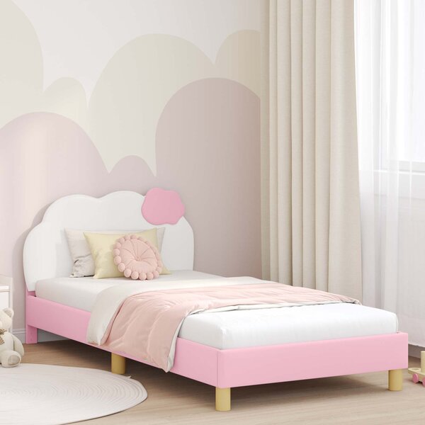 VidaXL Gyerekágy kerettel fejtámlával Rózsaszín 90 x 190 cm PU