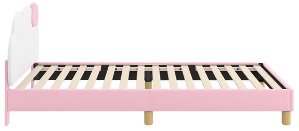 VidaXL Gyerekágy kerettel fejtámlával Rózsaszín 90 x 190 cm PU
