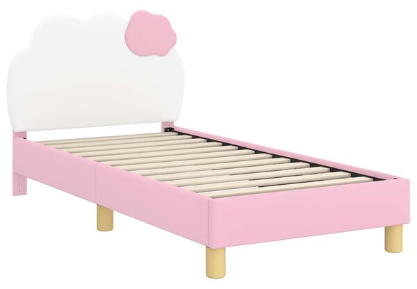 VidaXL Gyerekágy kerettel fejtámlával Rózsaszín 80 x 160 cm PU