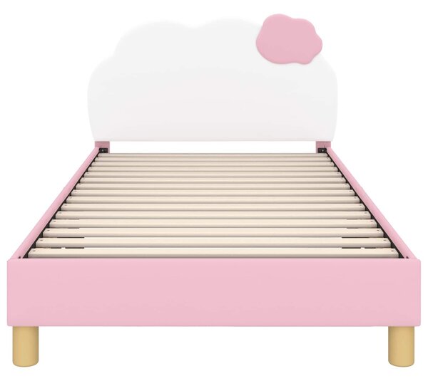 VidaXL Gyerekágy kerettel fejtámlával Rózsaszín 90 x 190 cm PU