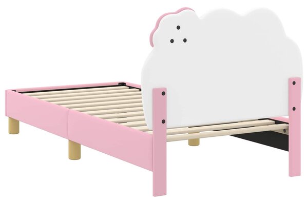 VidaXL Gyerekágy kerettel fejtámlával Rózsaszín 80 x 160 cm PU