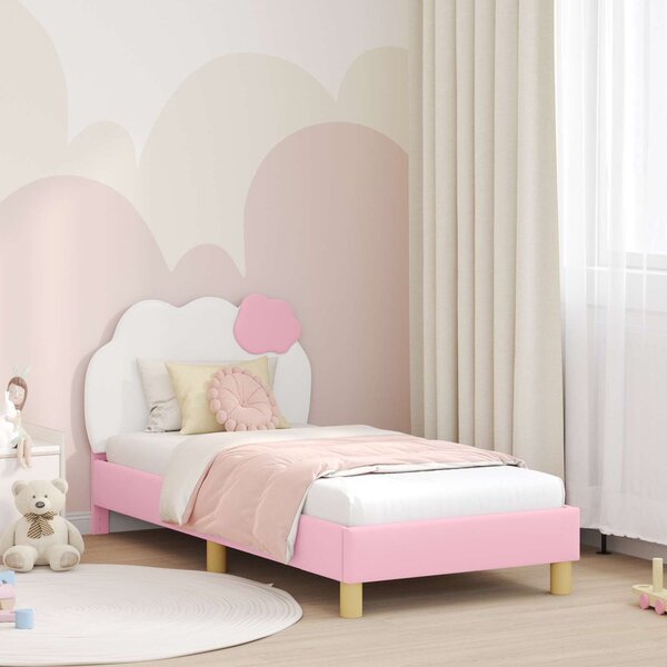 VidaXL Gyerekágy kerettel fejtámlával Rózsaszín 80 x 160 cm PU
