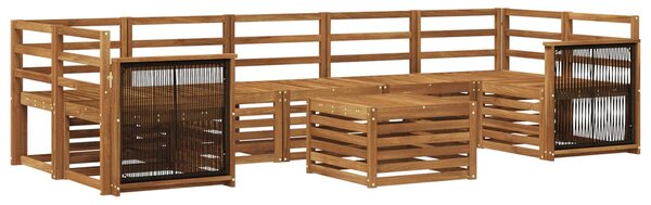 VidaXL Kültéri kanapé szett 8 pcs Természetes Tömör Akácfa