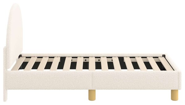 VidaXL Gyerekágy keret fejtámlával Krémszínű 70 x 140 cm Bouclé