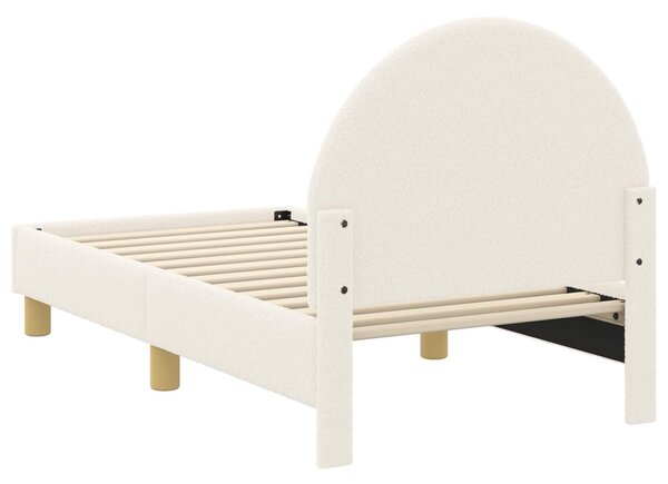 VidaXL Gyerekágy keret fejtámlával Krémszínű 70 x 140 cm Bouclé