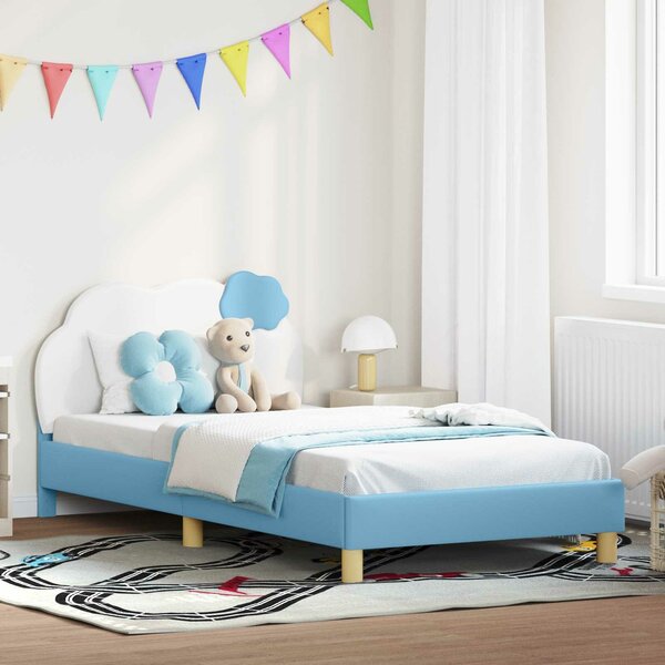 VidaXL Gyerekágy kerettel fejtámlával Kék 80 x 200 cm PU