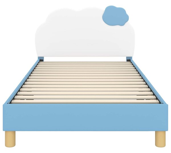 VidaXL Gyerekágy kerettel fejtámlával Kék 80 x 200 cm PU