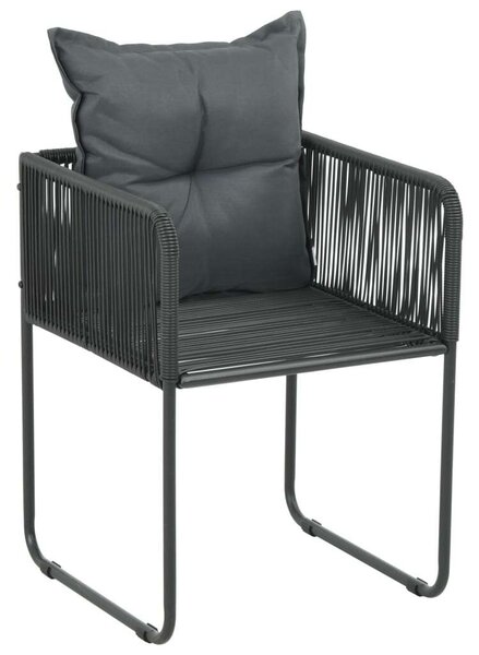 VidaXL 9 részes fekete PVC rattan kerti étkezőgarnitúra