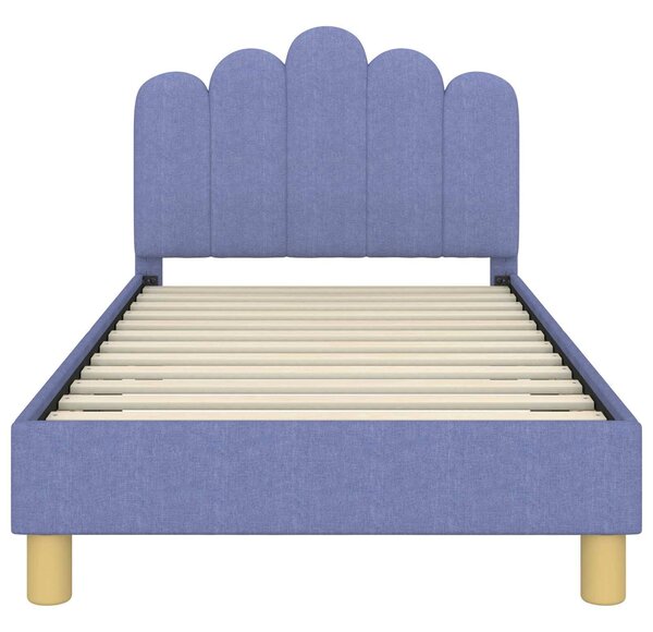 VidaXL Gyerekágy kerettel fejtámlával Farmerkék 80 x 160 cm Szövet