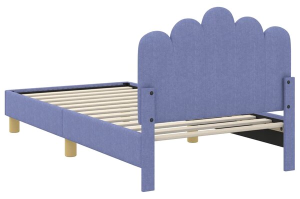 VidaXL Gyerekágy kerettel fejtámlával Farmerkék 80 x 160 cm Szövet