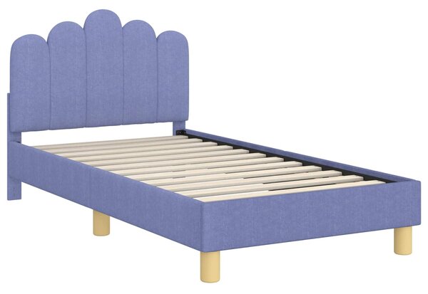 VidaXL Gyerekágy kerettel fejtámlával Farmerkék 80 x 160 cm Szövet