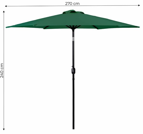 Multigarden nagy dönthető zöld napernyő 270cm