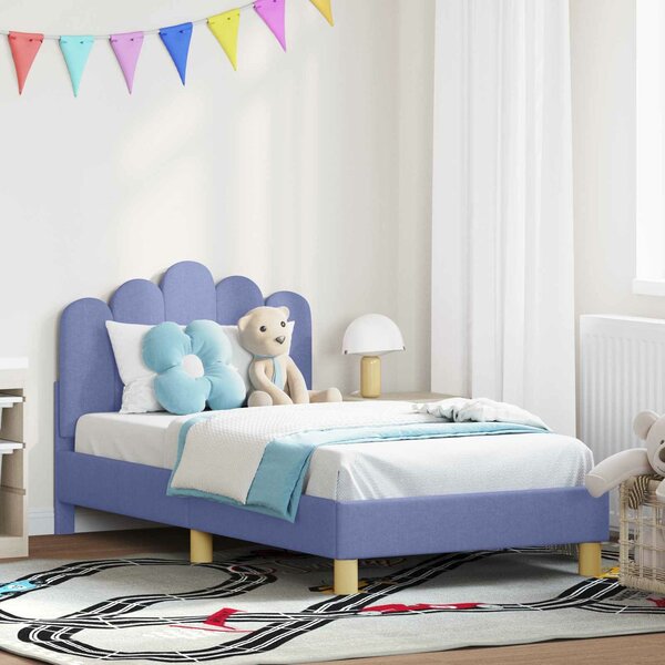 VidaXL Gyerekágy kerettel fejtámlával Farmerkék 80 x 160 cm Szövet