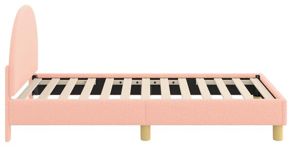 VidaXL Gyerekágy kerettel fejtámlával Rózsaszín 80 x 160 cm Bouclé