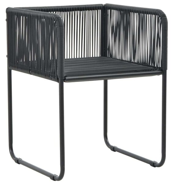 5 részes fekete és barna pvc rattan kerti étkezőgarnitúra