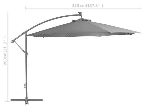 350 cm-es Konzolos Napernyő - Antracit Szürke