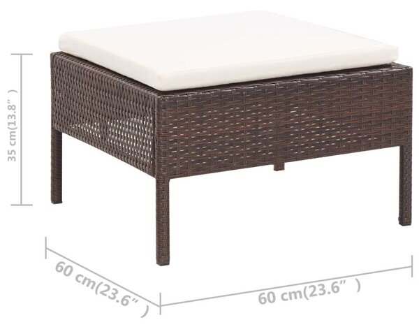 VidaXL Polyrattan Kerti Ülőgarnitúra - 3 részes
