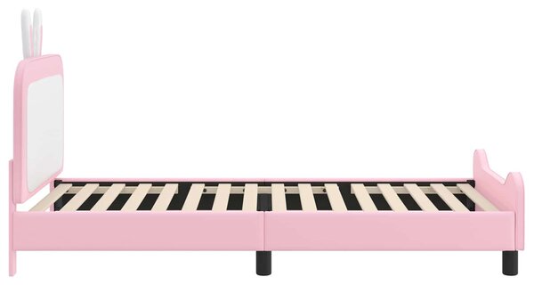 VidaXL Gyerekágy kerettel Rózsaszín 90 x 190 cm PU