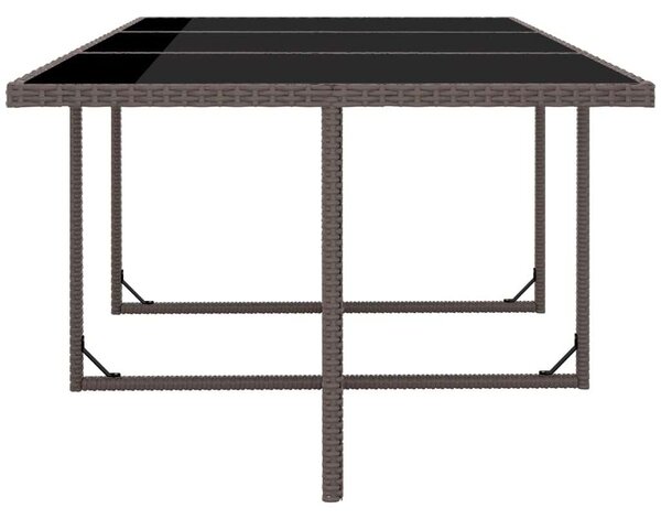 Polyrattan Étkezőgarnitúra - 11 részes - Barna