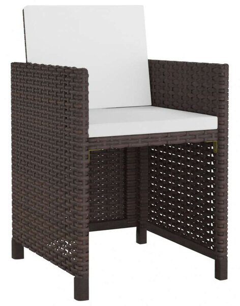 Polyrattan Étkezőgarnitúra - 11 részes - Barna