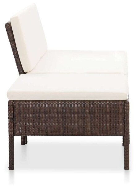 VidaXL Polyrattan Kerti Ülőgarnitúra - 3 részes