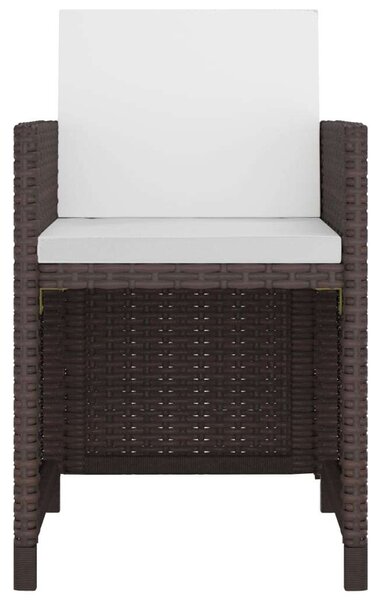 Polyrattan Étkezőgarnitúra - 11 részes - Barna