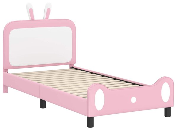 VidaXL Gyerekágy kerettel Rózsaszín 90 x 190 cm PU