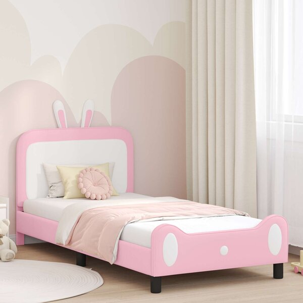 VidaXL Gyerekágy kerettel Rózsaszín 90 x 190 cm PU