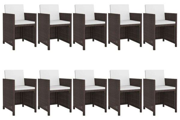 Polyrattan Étkezőgarnitúra - 11 részes - Barna