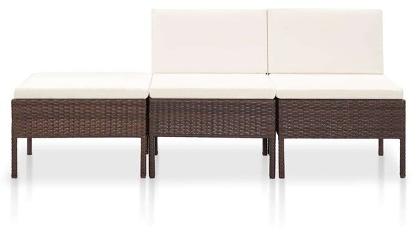 VidaXL Polyrattan Kerti Ülőgarnitúra - 3 részes