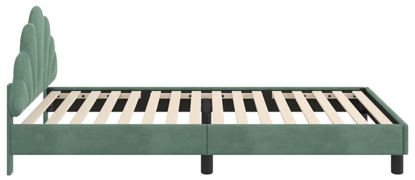 VidaXL Gyerekágy kerettel fejtámlával Tengeri Zöld 80 x 200 cm Bársony