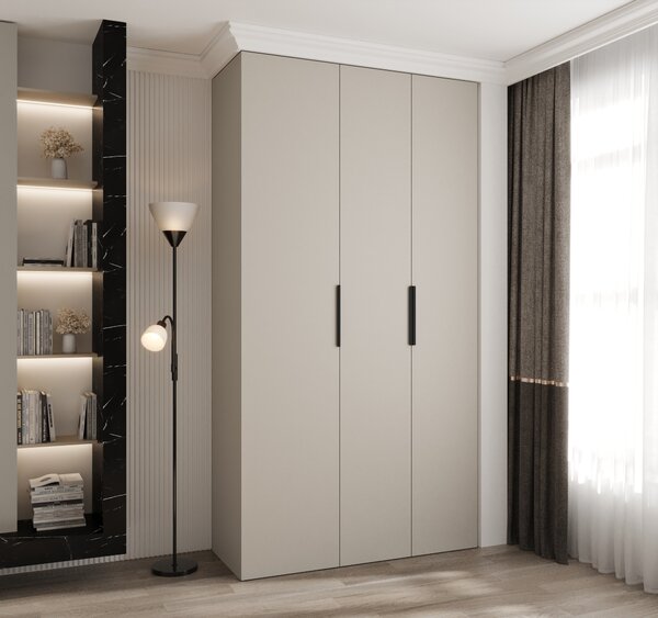 Ruhásszekrény 130 cm Carmela 40-4 (kasmír + fekete)