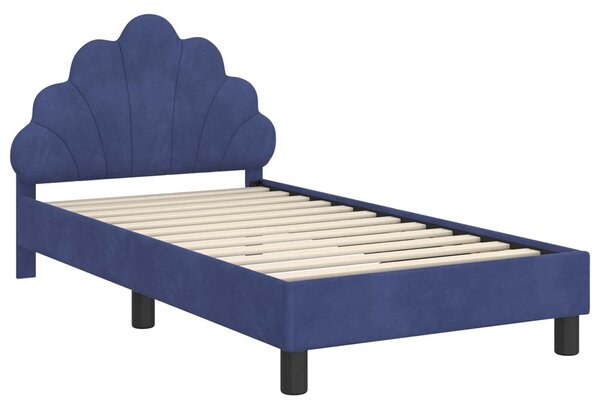 VidaXL Gyerekágy kerettel Rendőrségi kék 80 x 160 cm Bársony