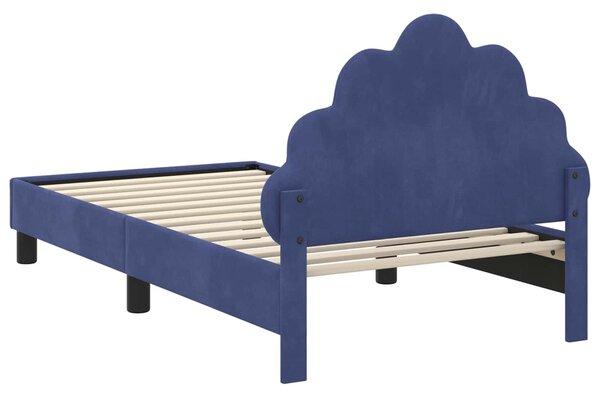 VidaXL Gyerekágy kerettel Rendőrségi kék 80 x 160 cm Bársony