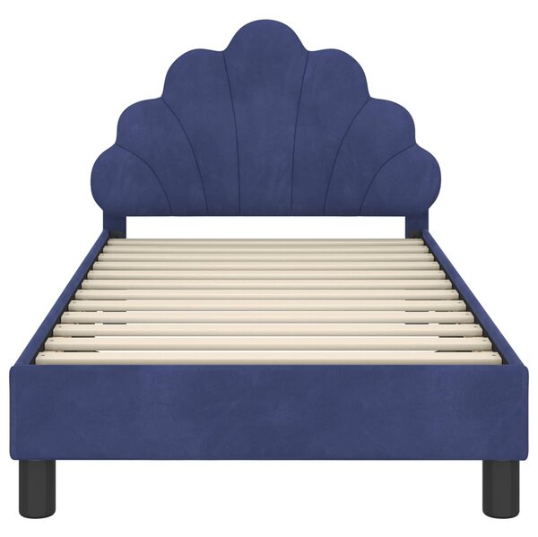 VidaXL Gyerekágy kerettel Rendőrségi kék 80 x 160 cm Bársony