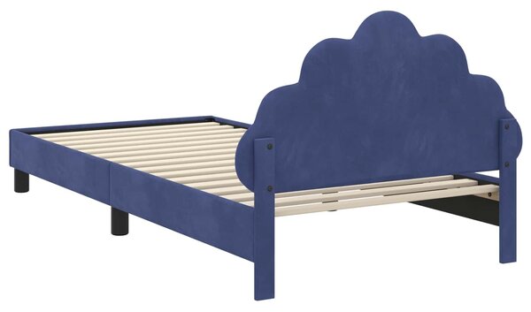 VidaXL Gyerekágy kerettel Rendőrségi kék 80 x 200 cm Bársony